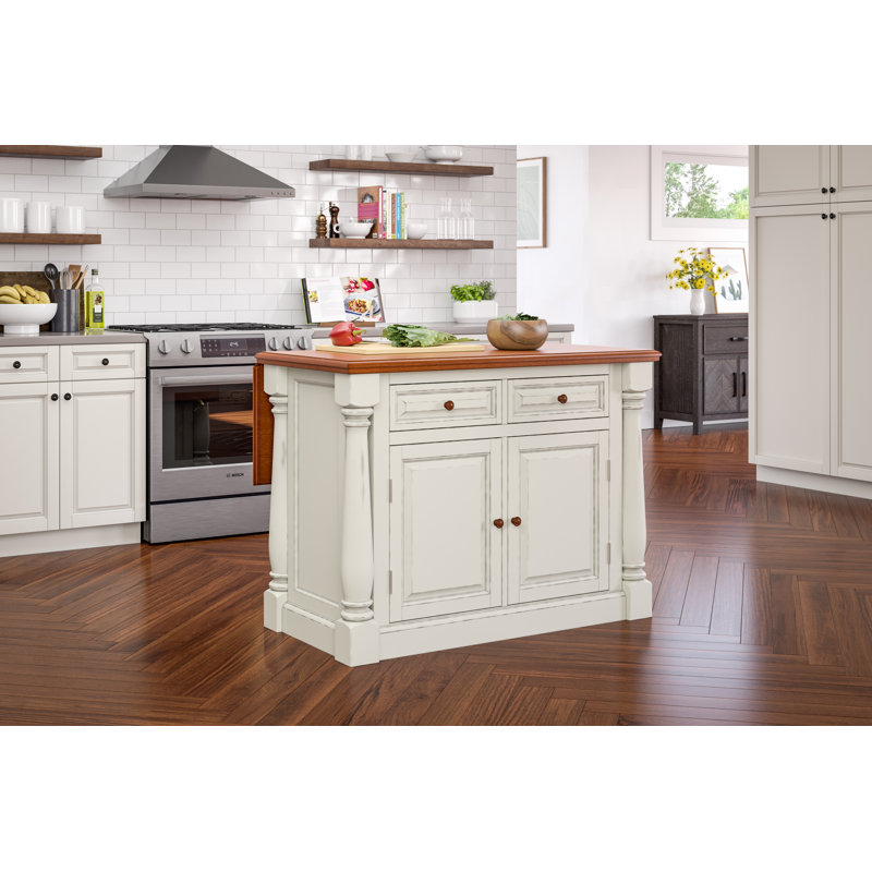 August Grove® Larchwood Wood Kitchen Island & Reviews Wayfair Canada